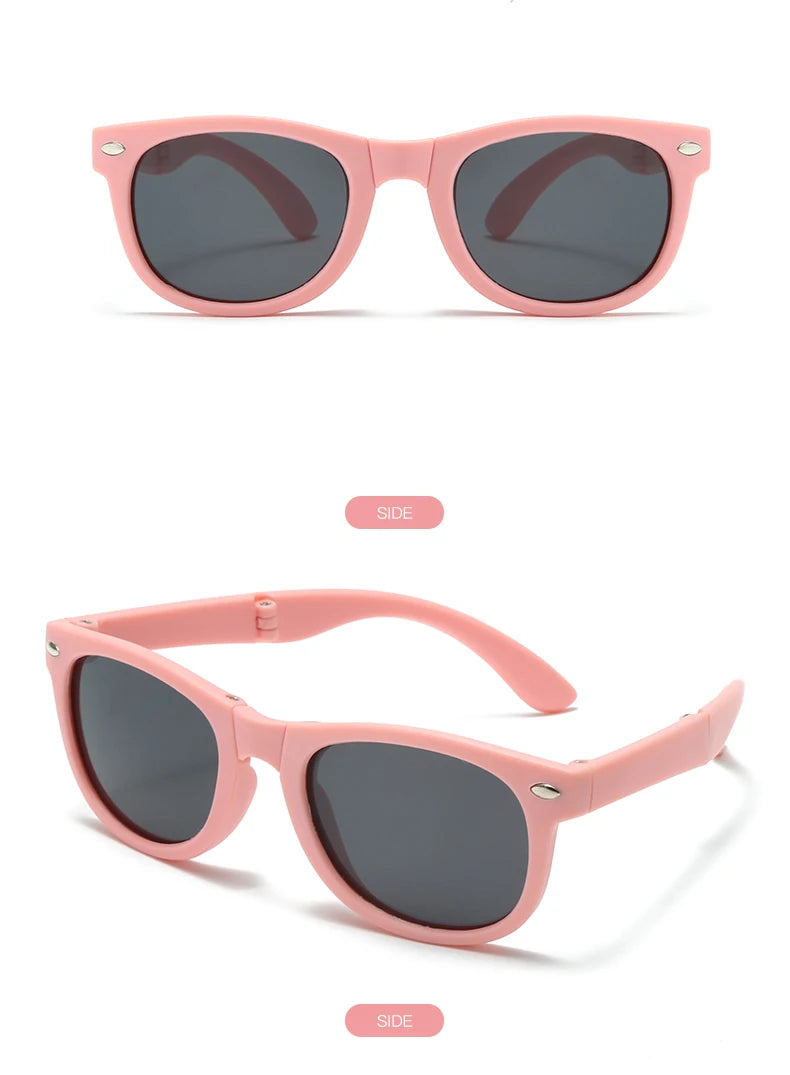WarBlade Foldable Kids Sunglasses – Polarized UV400 Flexible Square Shades for Boys & Girls