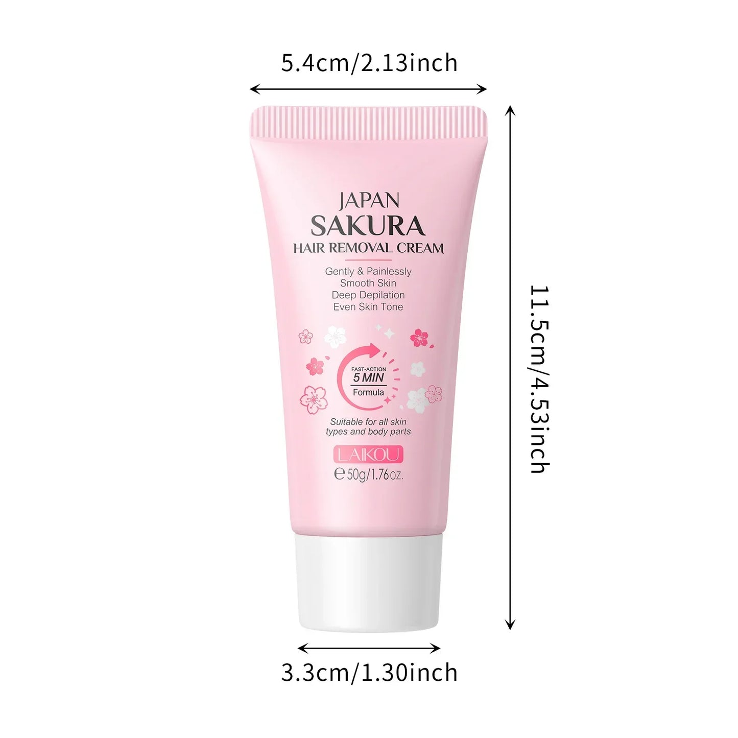 LAIKOU Hair Removal Cream for Men & Women — Painless Body & Intimate Area Epilator with Hair Growth Inhibitor, 50g
