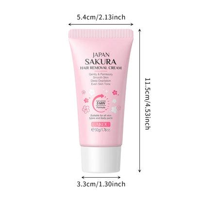 LAIKOU Hair Removal Cream for Men & Women — Painless Body & Intimate Area Epilator with Hair Growth Inhibitor, 50g
