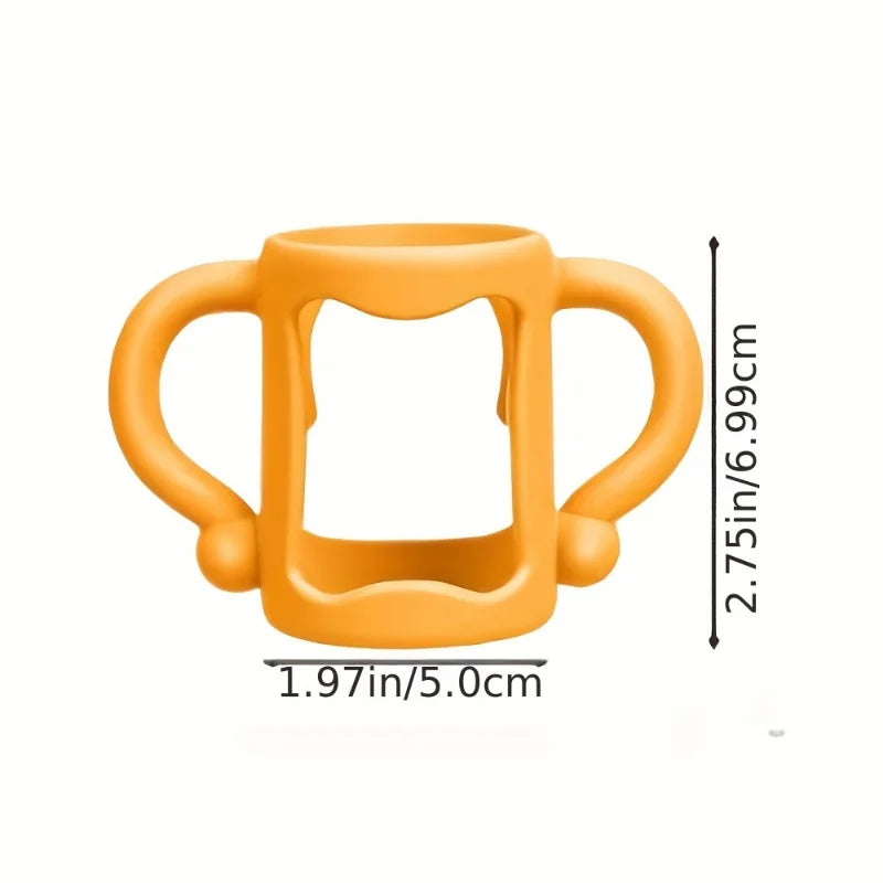 Durable Silicone Baby Bottle Handles – Food-Grade Transitional Sippy Cup Grip for Wide-Neck Bottles
