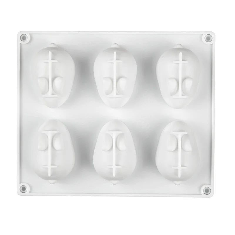 6-Cavity Silicone Rabbit Mold – Bunny Fondant, Chocolate & Mousse Cake Baking Mold, DIY Dessert & Candle Decoration Tool