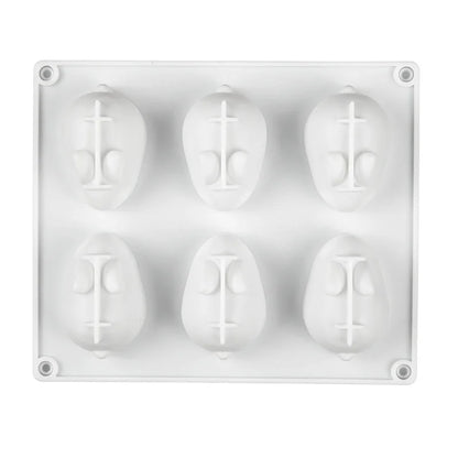 6-Cavity Silicone Rabbit Mold – Bunny Fondant, Chocolate & Mousse Cake Baking Mold, DIY Dessert & Candle Decoration Tool