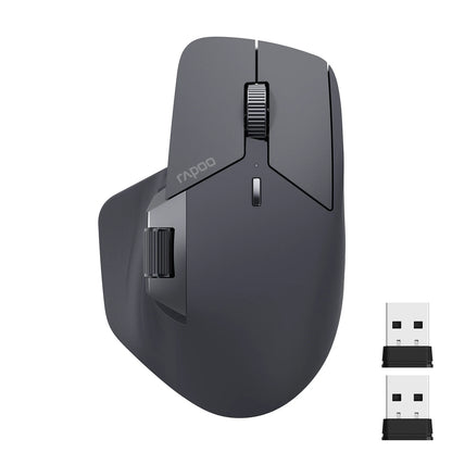 Rapoo MT760L/MT760M Multi-Mode Wireless Mouse – Ergonomic Rechargeable Bluetooth Mouse 4000DPI, Supports 4 Devices