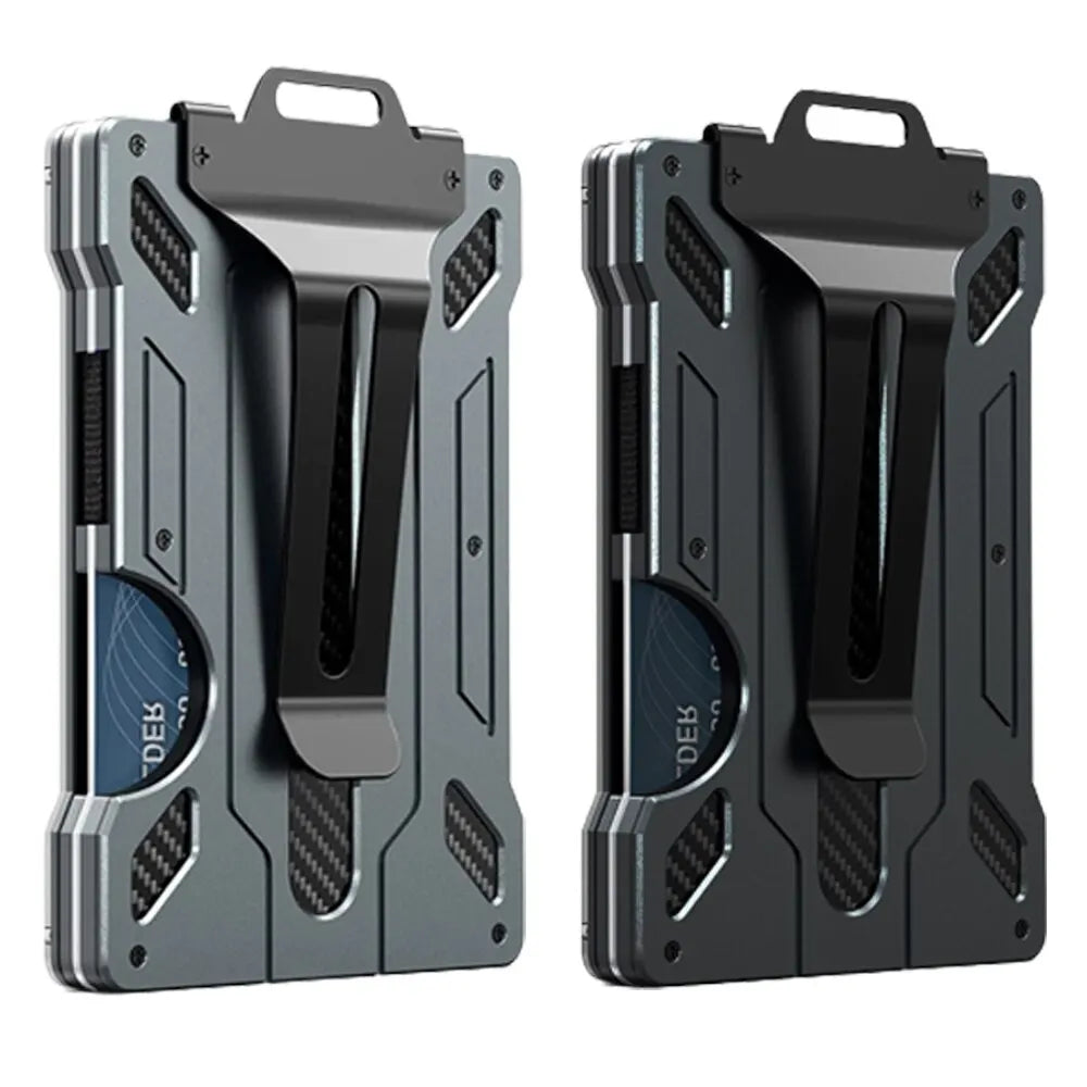 Men's Outdoor Tactical Wallet: Aluminum Magsafe Card Holder - Fashionable & Practical Mini Smart Wallet, Holds Up to 15 Cards