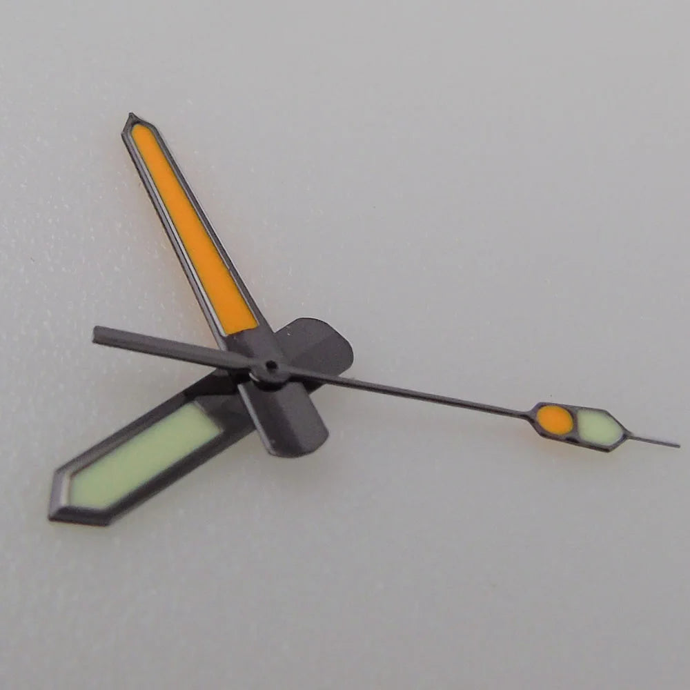 MATELION C3 Lume Fit Watch Hands - Black & Orange Luminous Parts for NH35, NH36, NH70, NH72, 7S26, 7002, 4R35 Movements