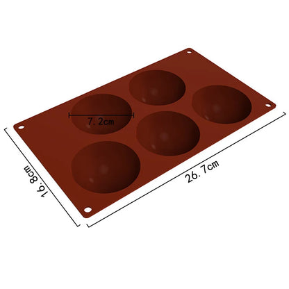 Semi-Sphere Silicone Mold — Half-Ball Chocolate, Candy, Mousse & Pastry Baking Tool for Fat Bombs