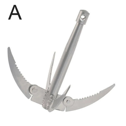 Outdoors Grappling Hook Survival Tool with Rope – Folding Boat Anchor for Canoes & Fishing Supplies