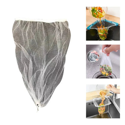 Stainless Steel Kitchen Sink Filter - Drain Rack with Mesh Bag Stand, Corner Waste Garbage Net Shelf, Sink Strainer