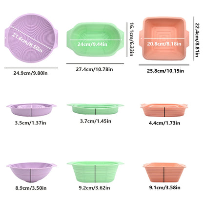 Collapsible Silicone Bread Proofing Basket – Non-Stick Fermentation Basket for Sourdough and Various Bread Baking