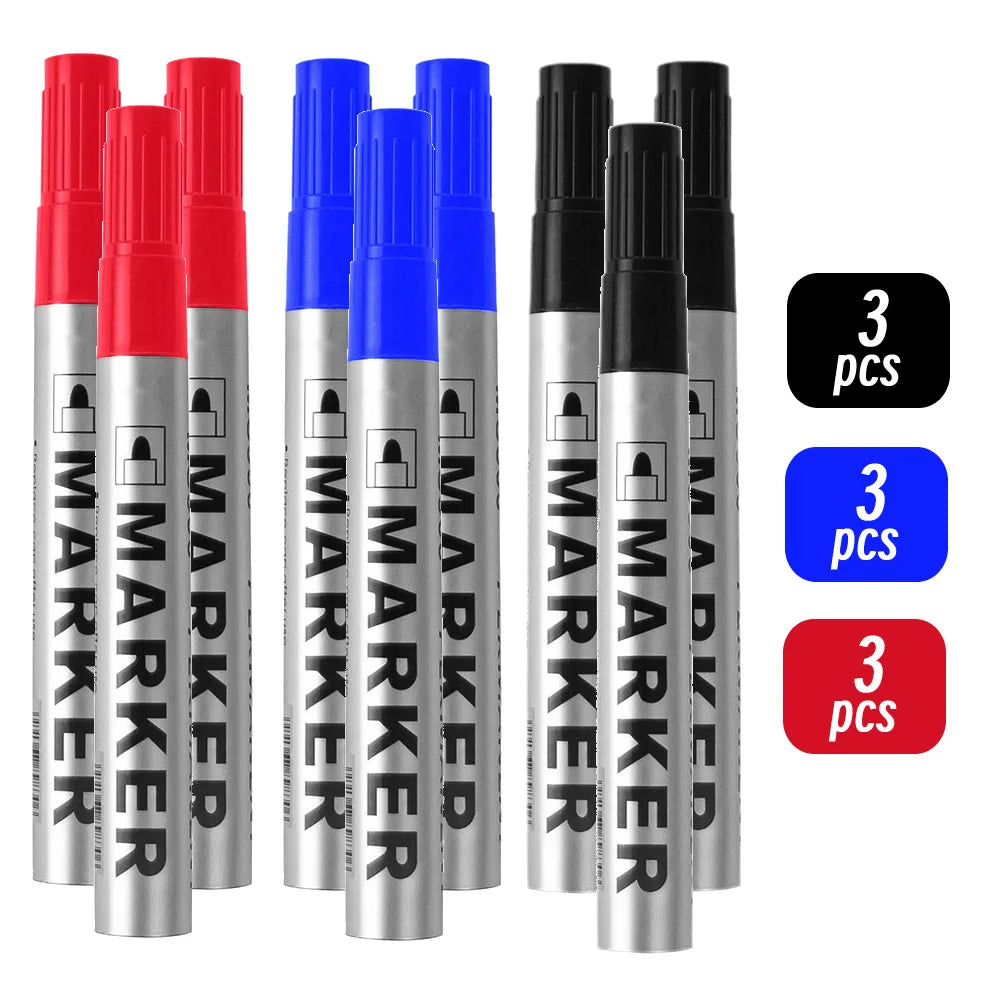 Permanent Waterproof Paint Marker Pen – Quick-Dry Black Ink for Tires, Oily Surfaces & Signature Writing Stationery Tool