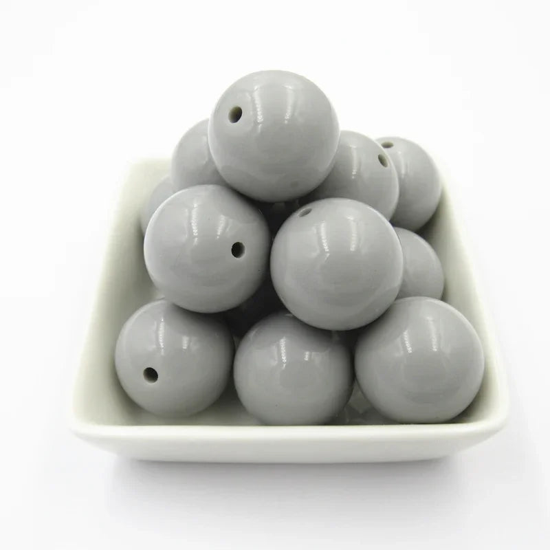 Acrylic Chunky Round Beads - 6mm to 20mm Solid Bubblegum Beads for DIY Handmade Jewelry & Craft Making