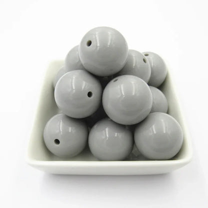 Acrylic Chunky Round Beads - 6mm to 20mm Solid Bubblegum Beads for DIY Handmade Jewelry & Craft Making
