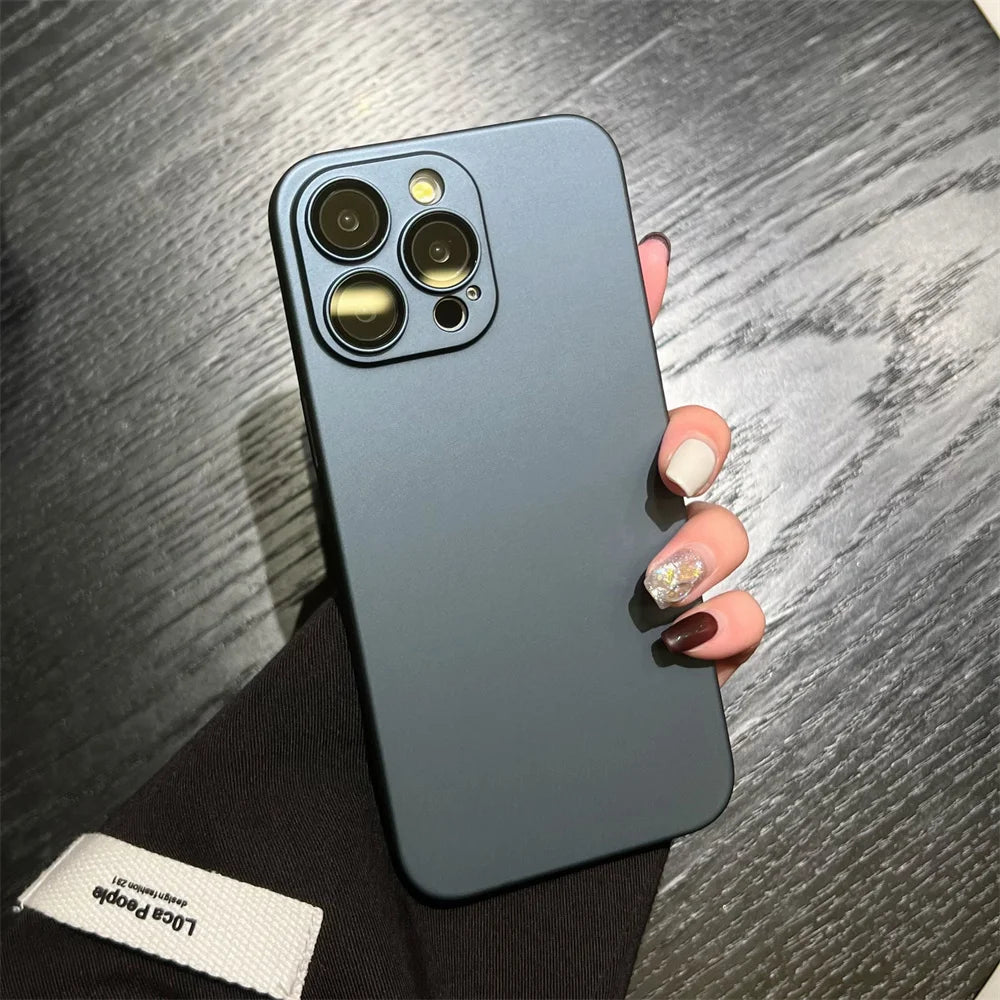Matte Armor iPhone Case - Rugged Slim Plastic Cover with Camera Protection for iPhone 11–18, Air, Plus & Pro Max Models