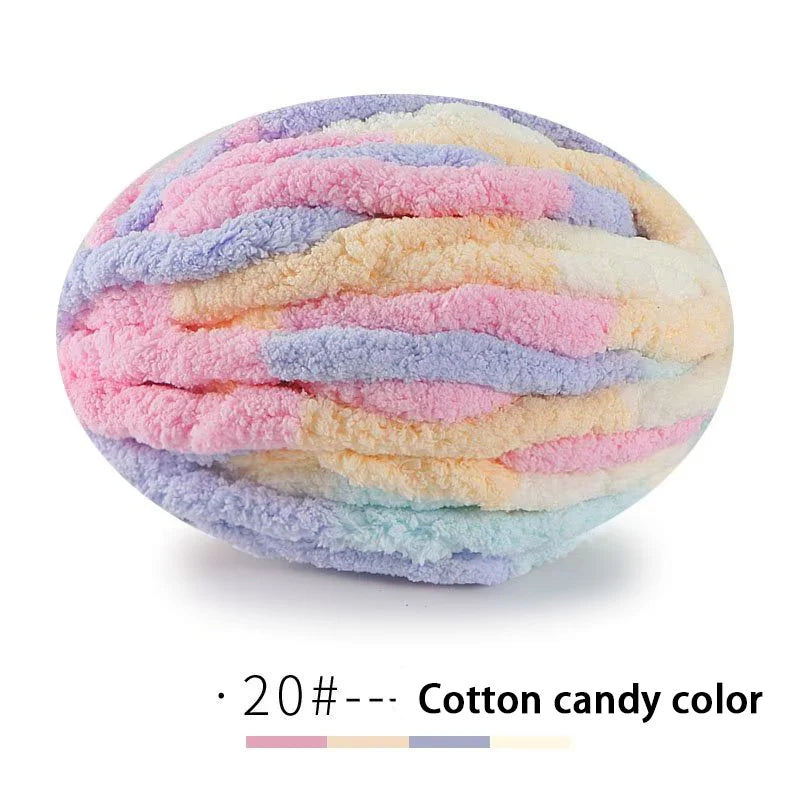 250g Extra Thick Ice Chenille Yarn Ball for Hand Knitting – Soft DIY Blanket, Cushion, Scarf & Pet Bed Yarn for Craft Projects