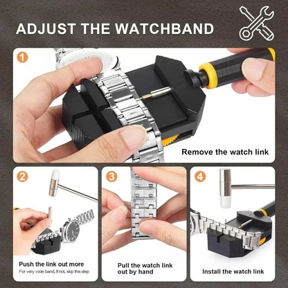 Watch Link Removal Tool Kit - Bracelet Resizing, Pin Remover & Strap Adjustment Tool for Watch Band Replacement