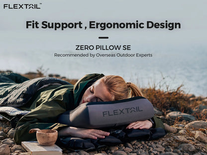 FLEXTAIL ZERO PILLOW SE - Inflatable Camping Pillow, Ergonomic Travel & Home Pillow, Lightweight & Washable