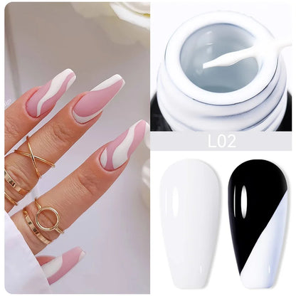 LILYCUTE 5ml Silver Metallic Liner Gel Polish – Super Bright UV Nail Art Stripe & Drawing Paint Varnish, Mirror Effect Graffiti Gel