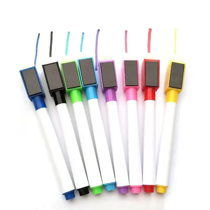 8pcs Magnetic Whiteboard Markers - Erasable Color Pens with Numbering for Office, School & Teaching Supplies