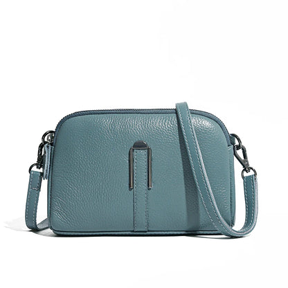 Luxury Genuine Leather Women's Crossbody Bag – Solid Color Shoulder Bag, Clutch & Messenger Purse