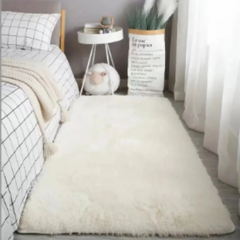 VIKAMA Fluffy Shaggy Rugs – Non-Slip, Machine Washable Soft Plush Area Rugs for Bedroom, Modern Design
