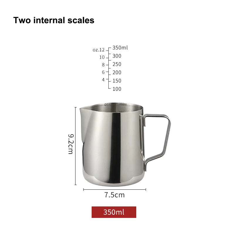 Stainless Steel Milk Frothing Pitcher Jug – 100ML–2000ML Espresso Barista Latte & Cappuccino Cream Foam Maker Cup