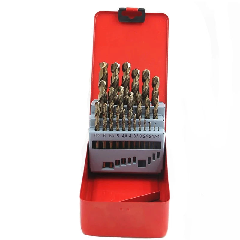 M35 Cobalt Twist Drill Bit Set – HSS-Co Straight Shank Metal Drill Kit for Stainless Steel, Iron & Woodworking Use