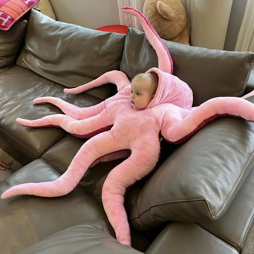Cute Giant Octopus Costume - Funny Pink Halloween Cosplay Bodysuit for Kids