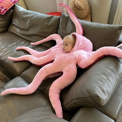 Cute Giant Octopus Costume - Funny Pink Halloween Cosplay Bodysuit for Kids