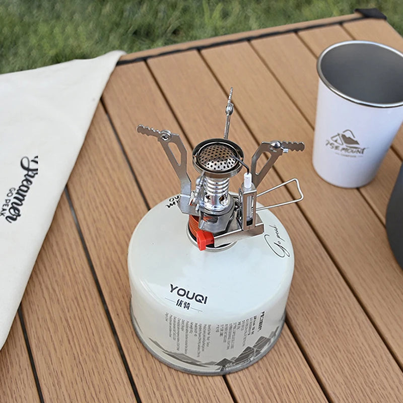 Portable Outdoor Camping Gas Cooker: Aluminum Alloy Ultra-Light Camp Stove for Picnic Cooking - Essential Camping Accessories for Survival Furnace