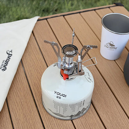 Portable Outdoor Camping Gas Cooker: Aluminum Alloy Ultra-Light Camp Stove for Picnic Cooking - Essential Camping Accessories for Survival Furnace
