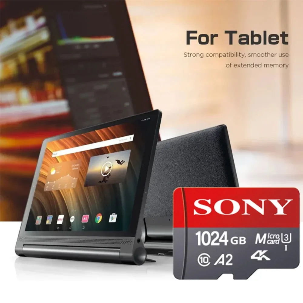 SONY 1024GB Micro SD Card – Class 10 High-Speed A2 TF Flash Memory for Xiaomi, Camera, Phone & Drone, 4K Ultra-HD Video