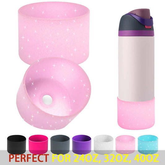 Silicone Water Bottle Boot for Owala - 24oz, 32oz Anti-Slip Protective Sleeve and Bottom Bumper Protector for FreeSip Twist and Flip