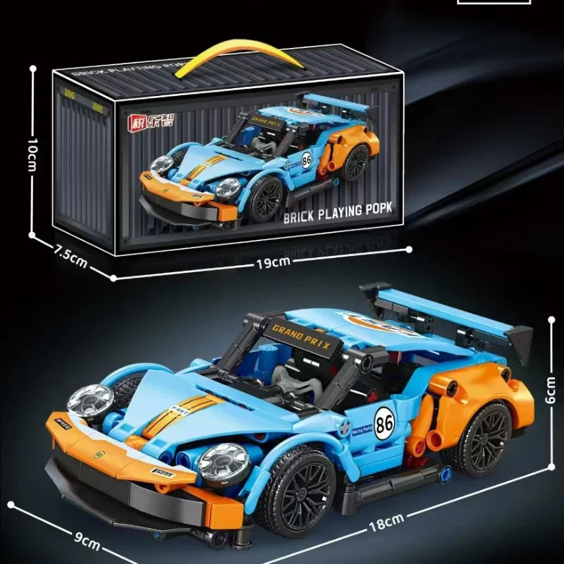 Technical Building Blocks Racing Car Model Kit – Speed City Mechanical Puzzle Bricks Set for Adults & Kids, Creative DIY Construction Toy Gift