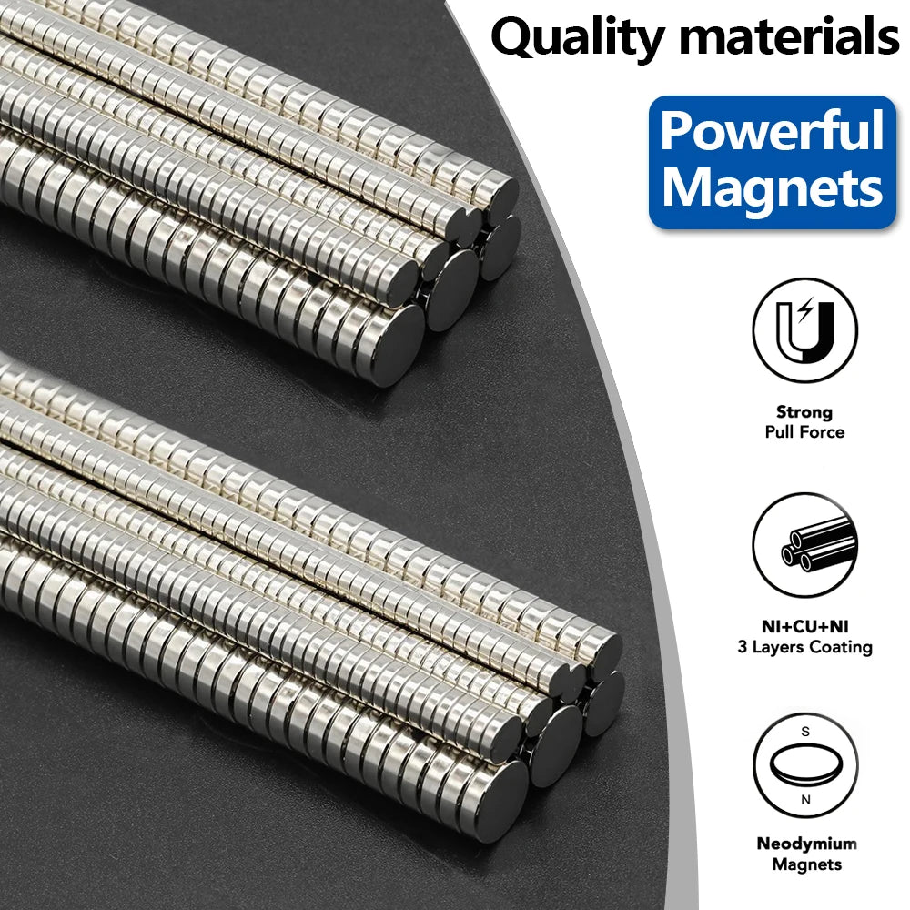 N35 Neodymium Round Magnets - Super Strong Permanent Fridge Magnets for DIY Crafts and Projects