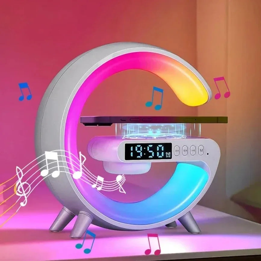Multifunction Wireless Charger Pad — Stand, Speaker, TF Card, RGB Night Light, Fast Charging Station for iPhone 16/15, Samsung, Xiaomi, Huawei