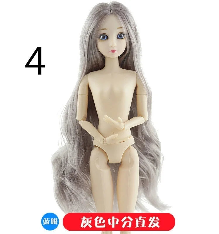 30cm Fashion Princess Babi Doll – 3D Eyes, 20-Joint DIY Plastic Doll for Girls, BJD Model