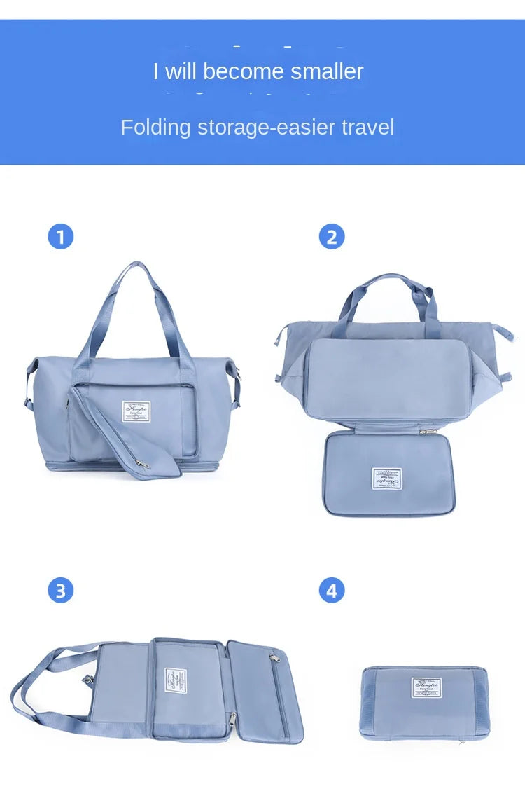 Large Capacity Travel Bag — Expandable, Waterproof, Foldable Luggage Organizer