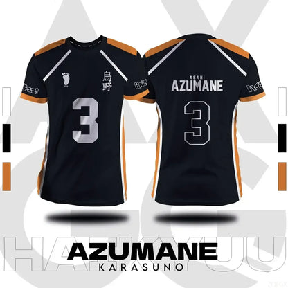 Haikyuu Anime Cosplay Jersey - Fukurodani and Hinata Short-Sleeve T-Shirt for Men and Children