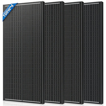 Rvpozwer N-Type Mono Solar Panel - 400W/200W/100W High Efficiency Waterproof Module for RV Marine Yacht Camping & Off Grid Power