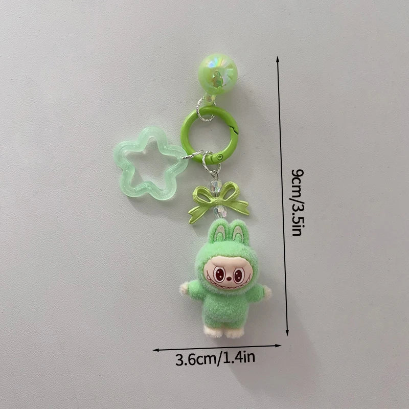 Plush Baby Keychain Bowknot Bag Pendant Hanging Charm for Phone Car Backpack Labobu Gift