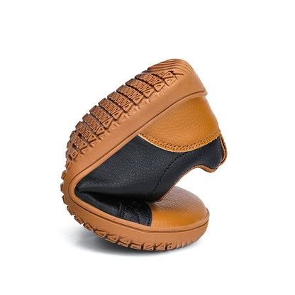Kids Barefoot Shoes – Wide Toe Minimalist Sneakers for Boys & Girls, Lightweight Artificial Leather Walking Flats with Hook & Loop Closure