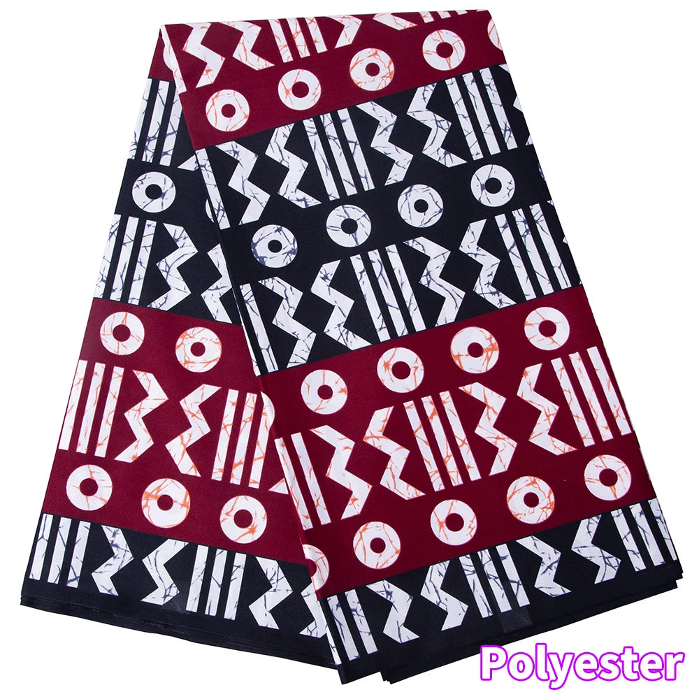 Ankara African Wax Print Fabric - Batik Pagne Polyester Material for DIY Sewing, Patchwork & Wedding Dress Craft