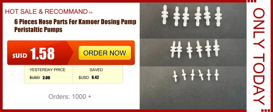 Kamoer DC 12V/24V Dosing Pump - Peristaltic Pump with Connector for Arduino, Aquarium, Lab & DIY Liquid Applications