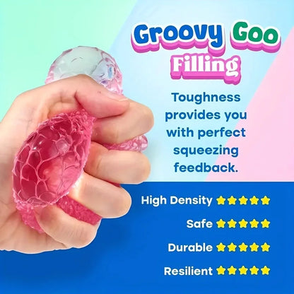 Squishy Multicolor Ice Ball Fidget Toy – Soft Squeeze Texture Stress Relief Toy for Kids & Adults, Halloween & Christmas Gift Idea