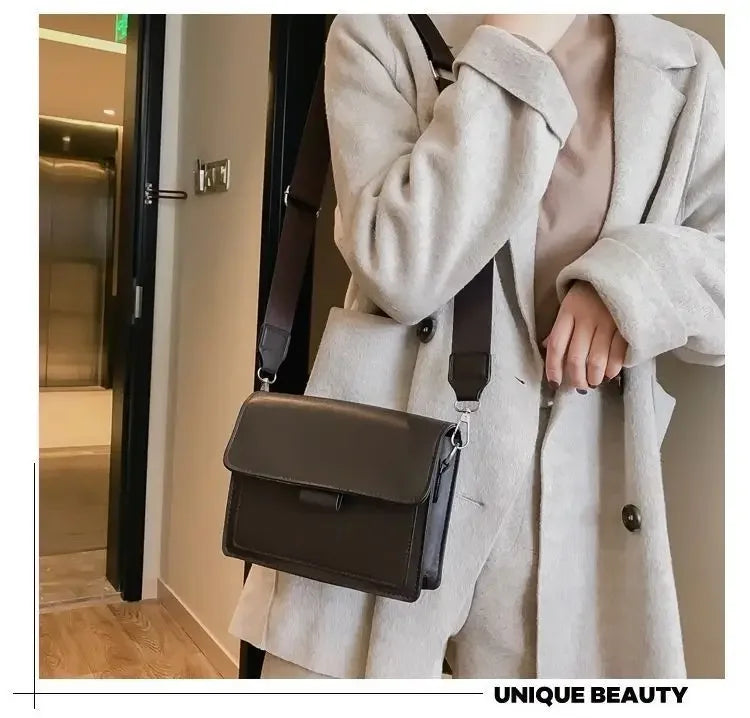 Classic PU Leather Crossbody Bag for Women – Fashion Shoulder Messenger, Travel Handle Flap Handbag