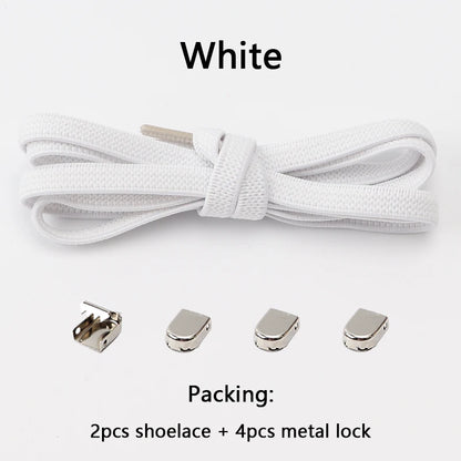 No-Tie Elastic Shoelaces – One Size Fits All Sneakers for Adults & Kids, Flat Tieless Shoestrings