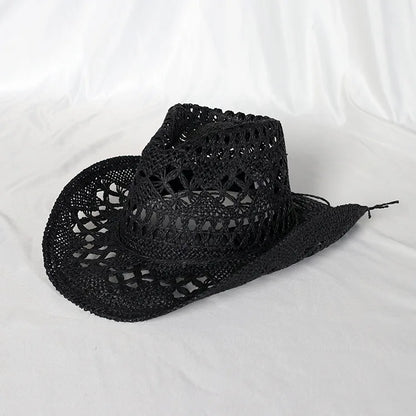Melesh Western Women's Mint Green Cowboy Hat – Straw, Wide Brim, Plasticity Strong for Sunshine & Beach Wear