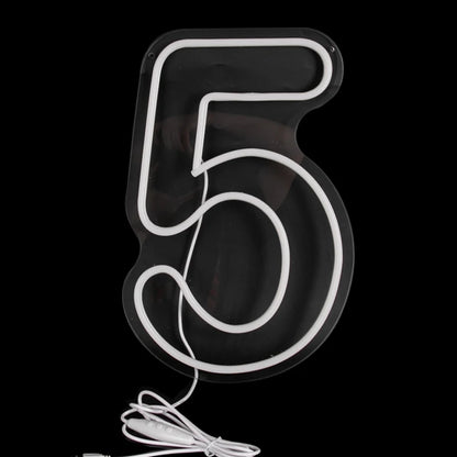 Numbers Neon Sign 0–9 – Acrylic LED Birthday, Wedding & Business Wall Decor with Switch