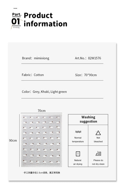 Baby Cotton Knitted Blanket 90x70cm – Newborn Swaddle Wrap for Boys & Girls, Stroller & Nursery Cuddle Quilt