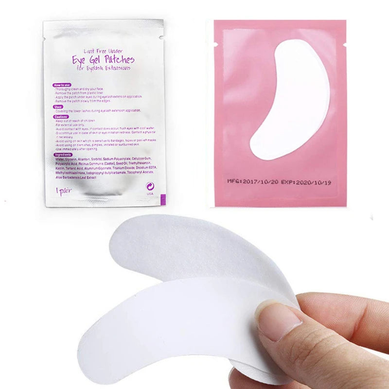 100 Pairs Eyelash Extension Eye Patches — Under-Eyelash Stickers for Lash Extensions and Eyelid Building Supplies